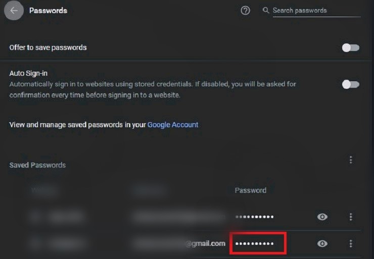 see gmail password in firefox