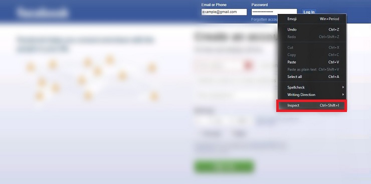 see fb password using inspect element in chrome