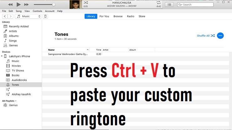 set custom Ringtone on iPhone