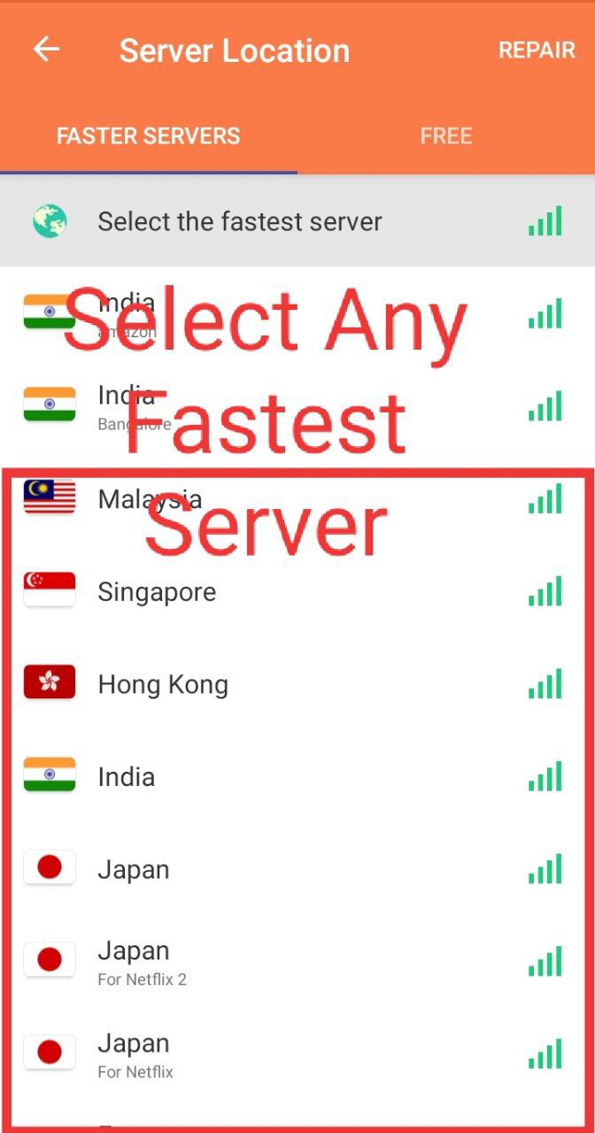 Movierulz VPN select the fastest server