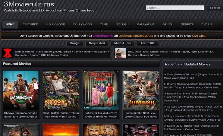 Latest movies download 3Movierulz ms website