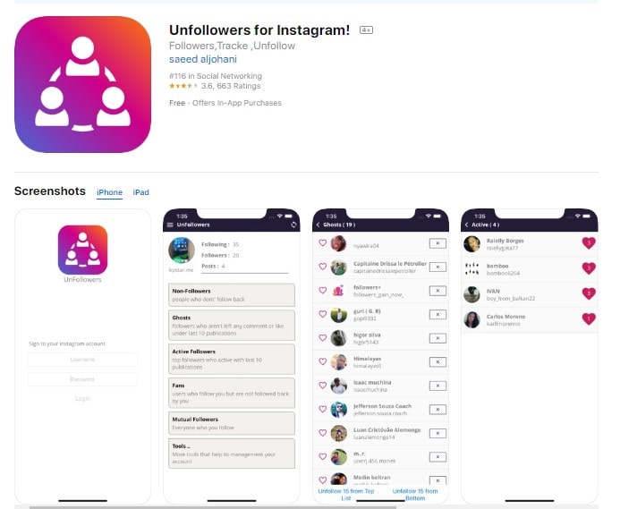 Unfollow on iOS