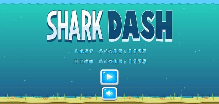 Shark Dash Android game less than 1 mb