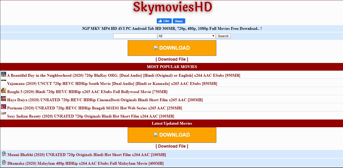 SkymoviesHD website 2020