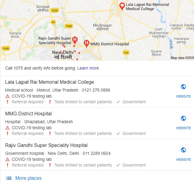 How to find Coronavirus Testing centres in India