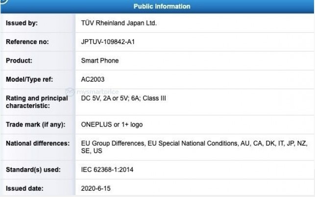 OnePlus Nord Z rheinland certification