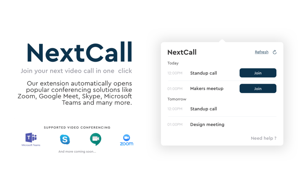Nextcall launch is the combination of Google meet, Skype and Zoom