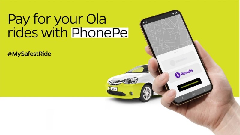 Ola users pay using phonepe for cab rides