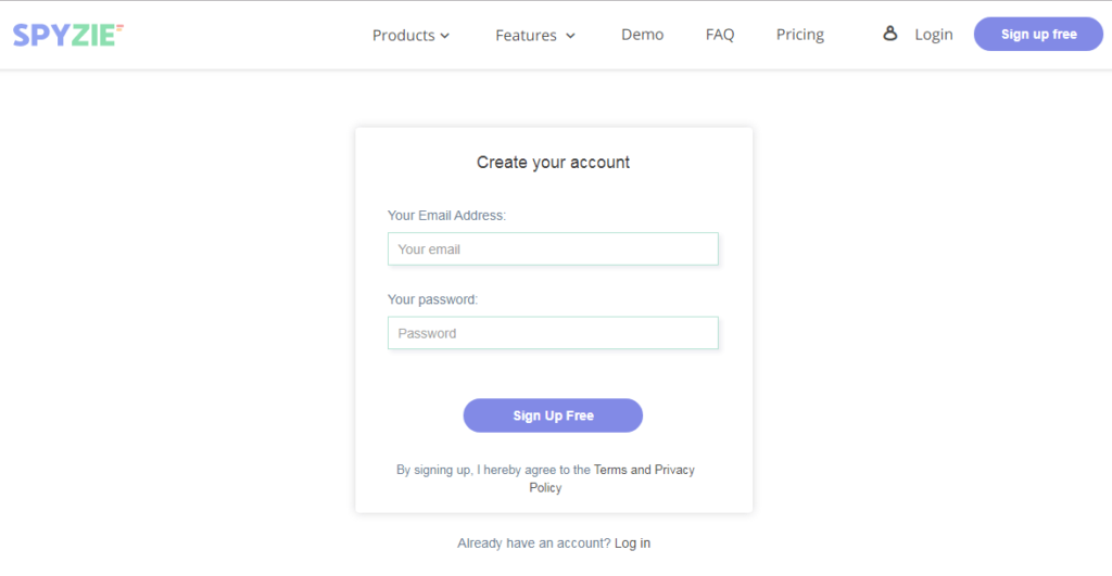 spyzie-sign-up