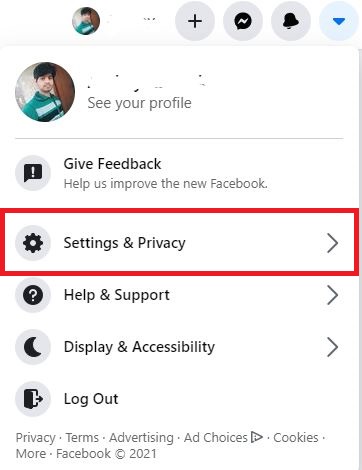 Select Settings and Privacy option