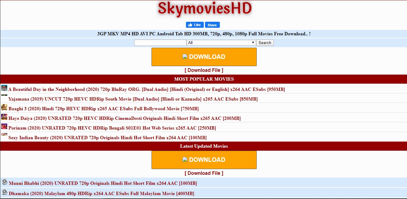 SkyMoviesHD 2024 Download Latest Bollywood, Hollywood Movies