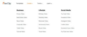 FlexClip video editor homepage